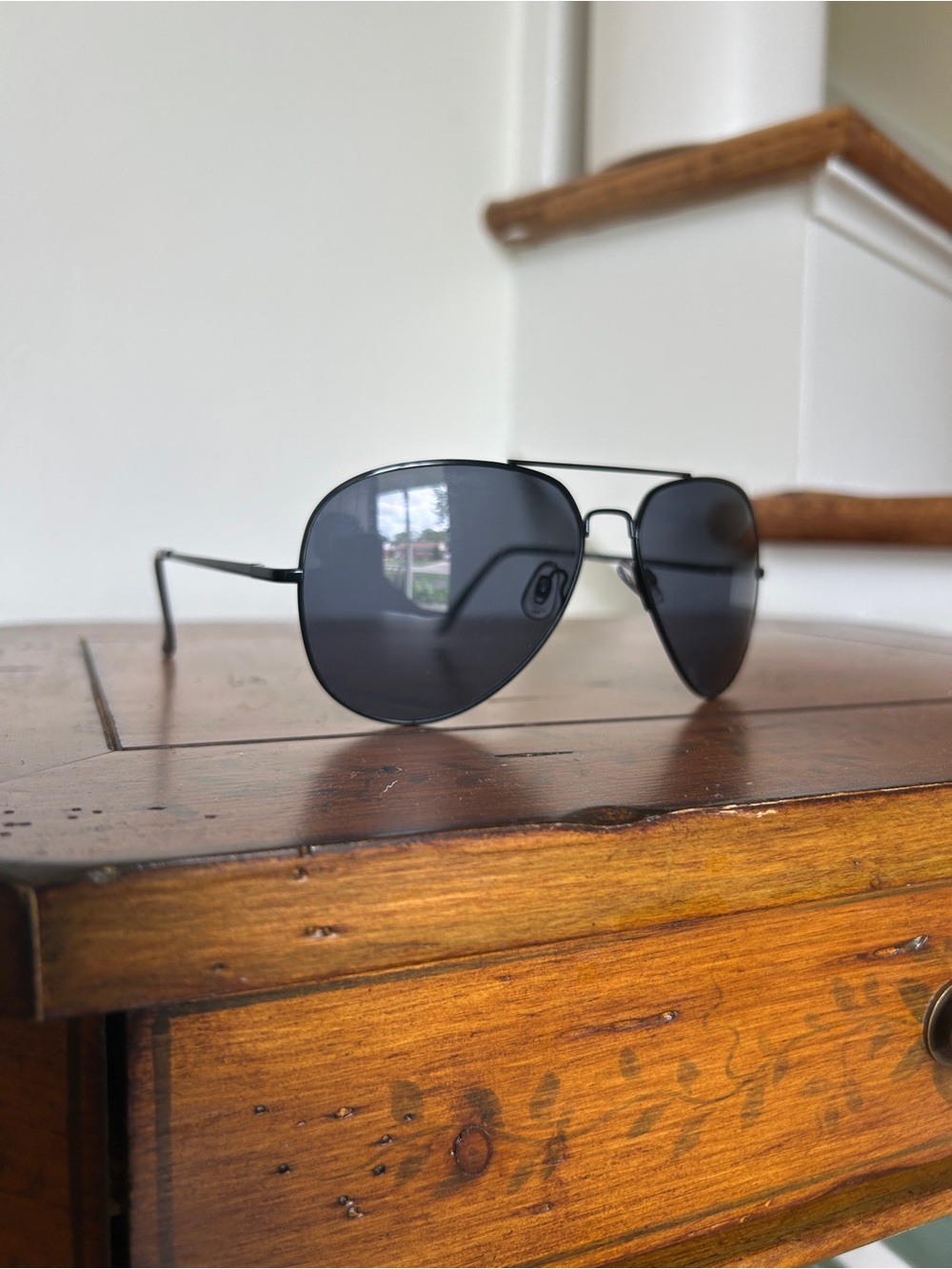 Black Aviator Style Sunglasses